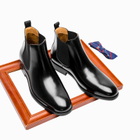 Giày Da Chelsea Boots Nam Sohada Store, Da Bò Thật LMH0101