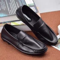 Giày lười da Sohada Store, da bò thật LML0170