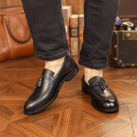 Giày lười da Tassel Loafer Sohada Store, da bò thật LML0152