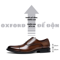 Giày Da Tăng Chiều Cao Oxford, Da Bò Thật, Sohada Store LML0143