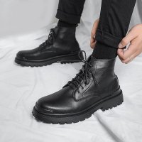 Giày Boot Da Cổ Lửng Nam Sohada Store, Da PUCC LMH0105