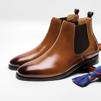 Giày Da Chelsea Boots Nam Sohada Store, Da Bò Thật LMH0101