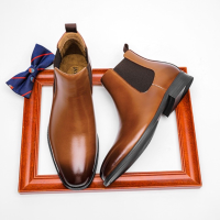 Giày Da Chelsea Boots Nam Sohada Store, Da Bò Thật LMH0101