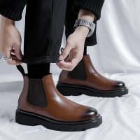Giày da chelsea boot nam Sohada Store, da bò thật LMH0087