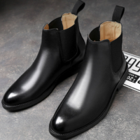 Giày chelsea boot da nam Sohada Store, da bò thật LMH0091