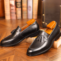 Giày lười da Tassel Loafer Sohada Store, da bò thật LML0152