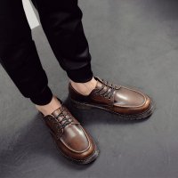 Giày da nam Moctoe Derby Sohada Store, da bò thật LML0109