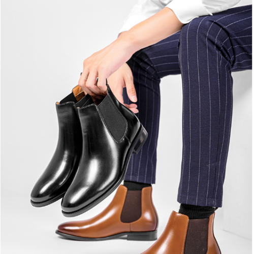 Giày Da Chelsea Boots Nam Sohada Store, Da Bò Thật LMH0101