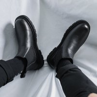 Giày da chelsea boot nam Sohada Store, da bò thật LMH0087