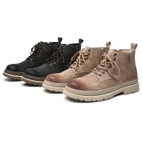 Giày Boots Da Cổ lửng Nam Sohada Store, Da Thật LMH0103