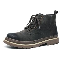 Giày Boots Da Cổ lửng Nam Sohada Store, Da Thật LMH0103