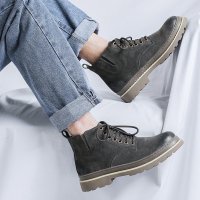 Giày Boots Da Cổ lửng Nam Sohada Store, Da Thật LMH0103