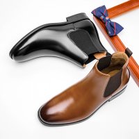 Giày Da Chelsea Boots Nam Sohada Store, Da Bò Thật LMH0101