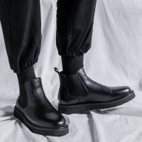 Giày Chelsea Boot Da Đế Bằng Nam Sohada Store, Da PUCC LMH0106