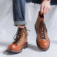 Giày Combat Boot da nam Sohada Store, da bò thật LMH0104