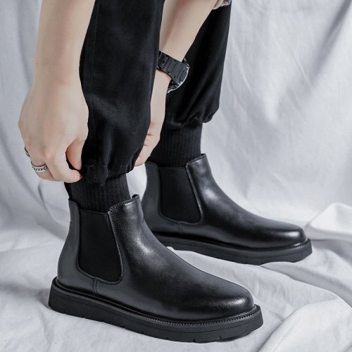 Giày Chelsea Boot Da Đế Bằng Nam Sohada Store, Da PUCC LMH0106