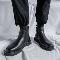 Giày Chelsea Boot Da Đế Bằng Nam Sohada Store, Da PUCC LMH0106