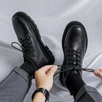 Giày Chunky Boot cổ cao nam Sohada Store, Da Thật LMH0092