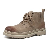 Giày Boots Da Cổ lửng Nam Sohada Store, Da Thật LMH0103