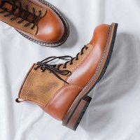 Giày Combat Boot da nam Sohada Store, da bò thật LMH0104