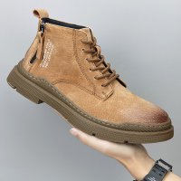 Giày boot nam Sohada Store, da thật LMH0088