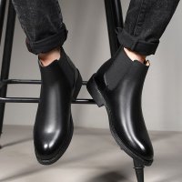 Giày chelsea boot da nam Sohada Store, da bò thật LMH0091