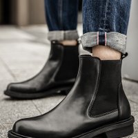 Giày Chelsea Boot Da Nam Sohada Store, Da Bò Thật LMH0096