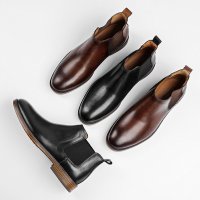 Giày Chelsea Boot Nam Sohada Store, Da  Thật LMH0095